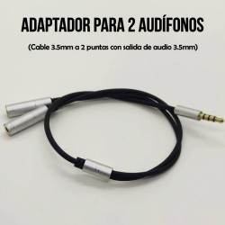 Adaptador para dos audífonos
