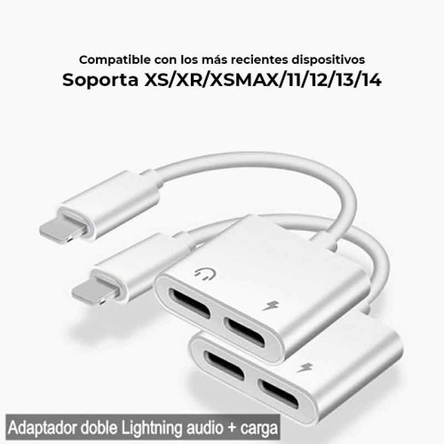 Adaptador lightning de carga y audio