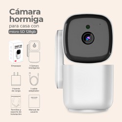 Cámara hormiga para casa con micro SD 128GB