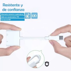 Adaptador Tipo C a 3.5mm + Carga alta compatibilidad de marcas