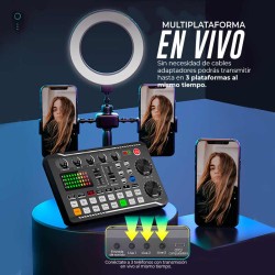 Set de Mezcladora de Audio y Microfono para streaming Set de Mezcladora de Audio y Microfono para streaming
