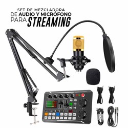 Set de Mezcladora de Audio y Microfono para streaming Set de Mezcladora de Audio y Microfono para streaming