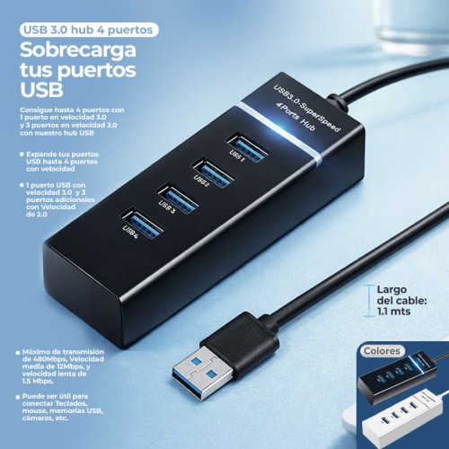 USB 3.0 hub 4 puertos