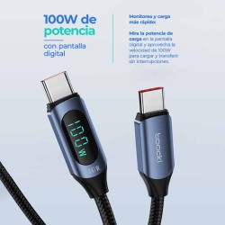 Cable tipo C a tipo C de 100W 