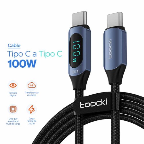 Cable tipo C a tipo C de 100W 