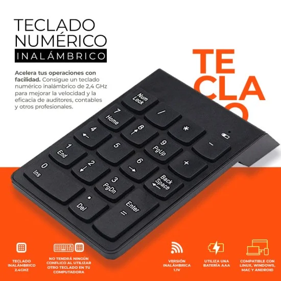 Teclado Bluetooth Teclado Alfanumerico Inalambrico Teclado