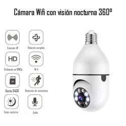 Cámara de seguridad 360° Wifi tipo bombillo Cámara de seguridad 360° Wifi tipo bombillo