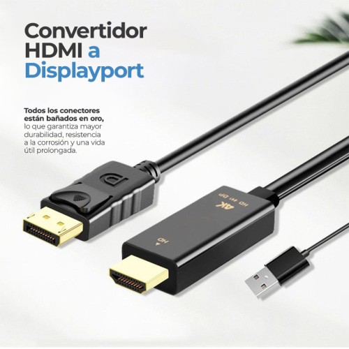 Convertidor HDMI a Displayport 1.8 metros