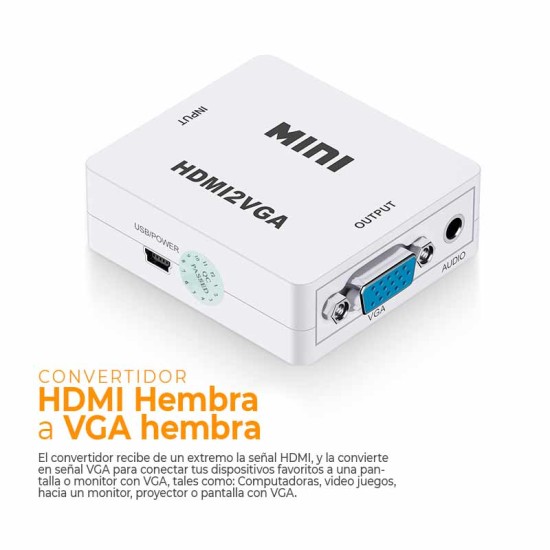 Convertidor HDMI a VGA tipo Cajita