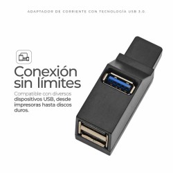 Mini USB hub de 3 puertos (1 puerto USB 3.0 y 2 puertos 2.0)