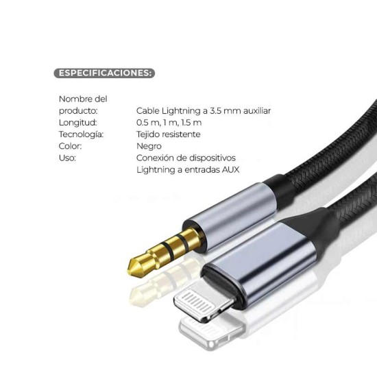 Cable lightning a 3.5 auxiliar Cable lightning a 3.5 auxiliar
