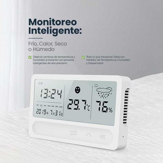 Reloj con Medidor de temperatura y humedad ambiente Reloj con Medidor de temperatura y humedad ambiente