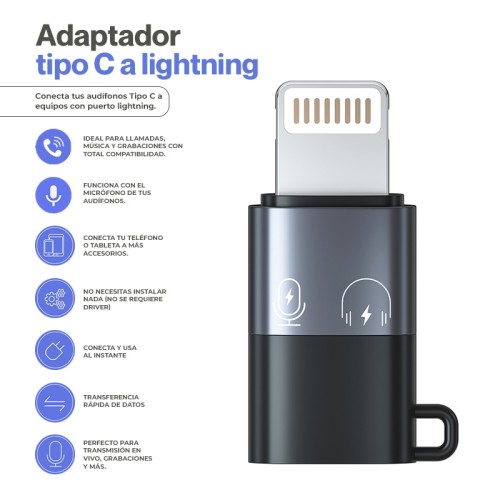 Adaptador tipo C a lightning 