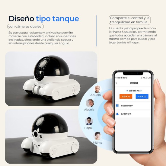 Cámara robot con ruedas