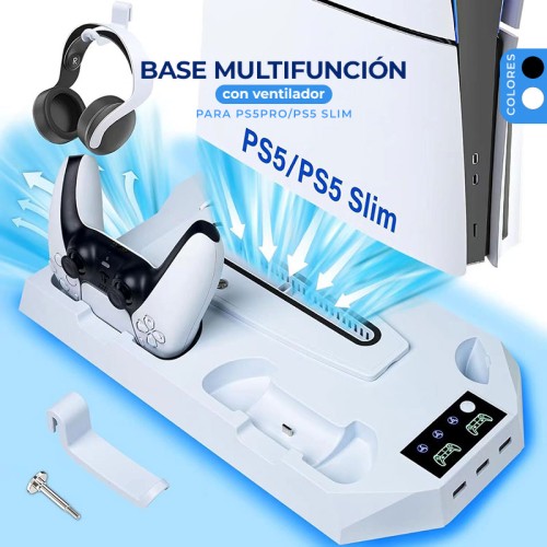 Base multifunción con ventilador para PS5 Pro y PS5 Slim